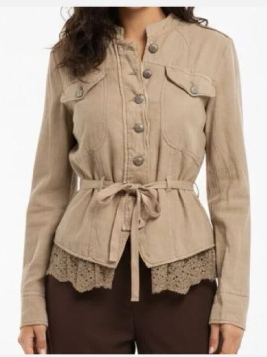 🌺Free People Emilia Lace Trim Tie-Waist Jacket🌺 - Picture 10 of 11